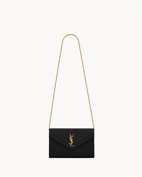 ysl black chevron zipper|CLASSIC CASSANDRE CHAIN WALLET IN GRAIN DE .